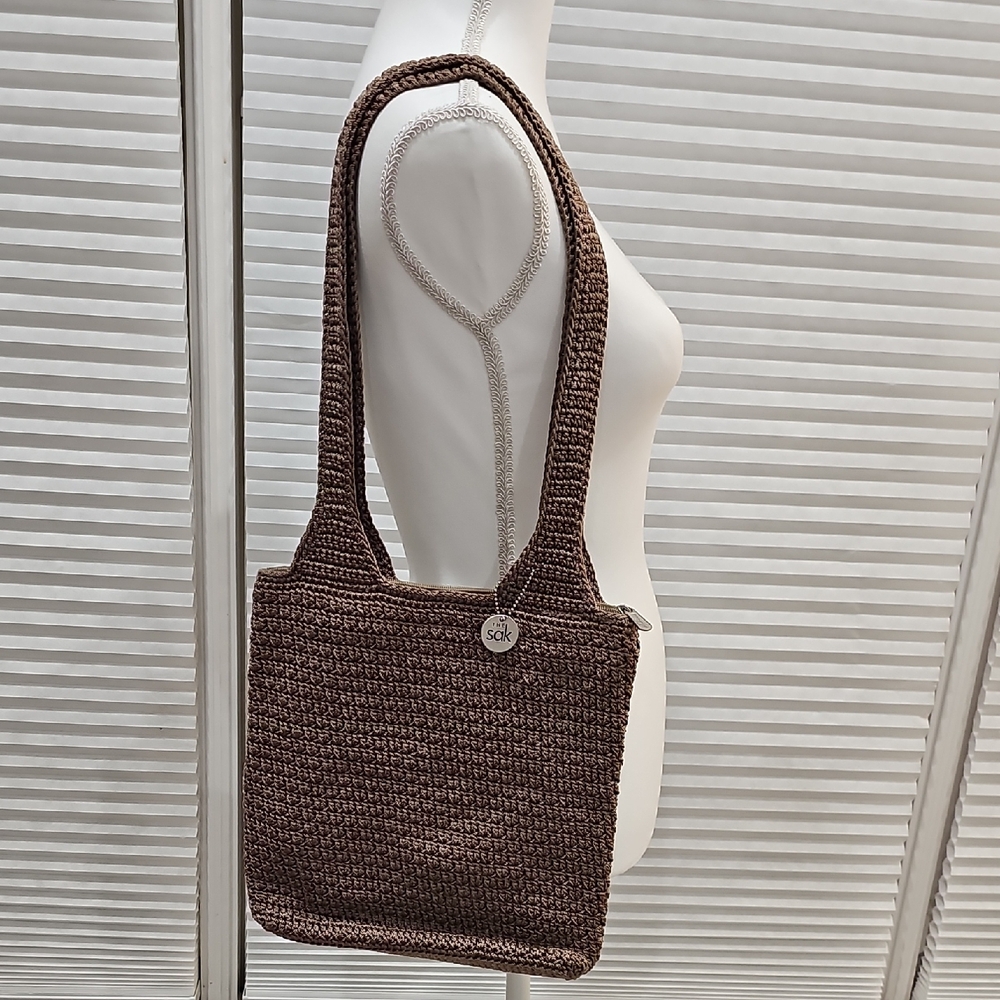 The Sak Chocolate Brown Woven Shoulder Bag